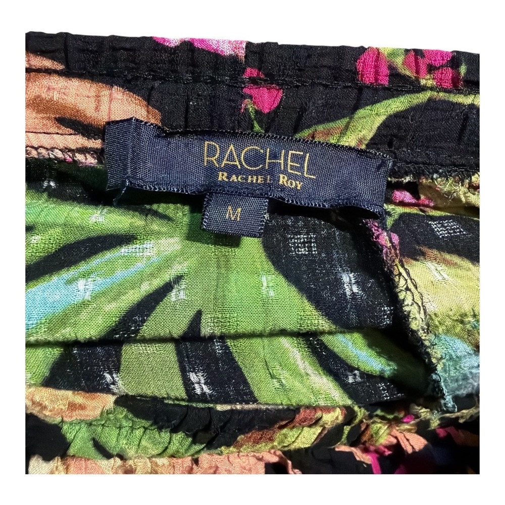 Flowy summer wide leg floral gaucho palazzo pants y2k style Rachel Roy medium - Picture 4 of 10